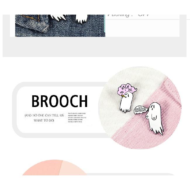 Cute Smoking Boo Ghost Enamel Pin Brooch Cartoon Women Men Denim Jackets Lapel Pins Backpack Badges Kids Fashion Jewelry