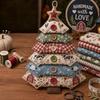 Layered Fabric Tree Ornament DIY Sewing Kit with Button