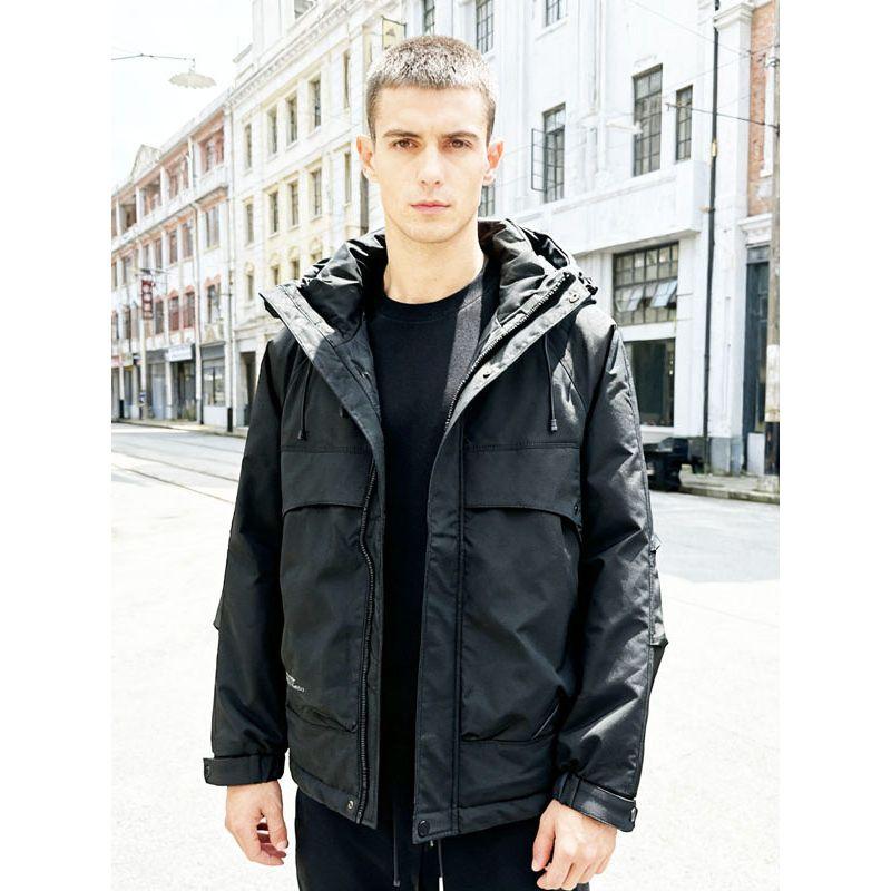 Men's Winter Trendy Brand Loose-Fitting Hooded down Jacket, Windproof Thickened Outdoor Coat, Stylish White Duck down Outerwear