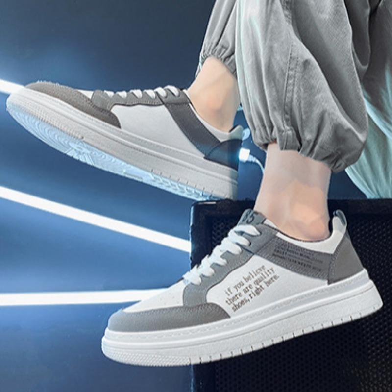 Fashion High Quality Men's Leather Casual Shoes Spring New Breathable Sneakers Fashion Versatlie Lace-up Walking Shoes Jogging Masculino