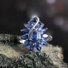 Gorgeous 925 Sterling Silver Ring Natural 4.25ct Blue Kyanite Real Gemstone Fine Jewelry for Women Anniversary and Banquet Gifts