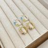 Sweet Candy Color Geometric Zirconia Earrings - Trendy & Versatile Square Studs