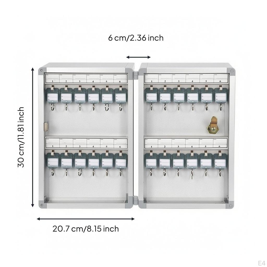 Aluminum Alloy Key Cabinet | Writable Identification Labels, Textured Metal Panel, WallMounted