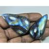 47-50 MM Natural Labradorite Multi Pear Cabochon Loose Gemstone 2 Pcs Lot D-210