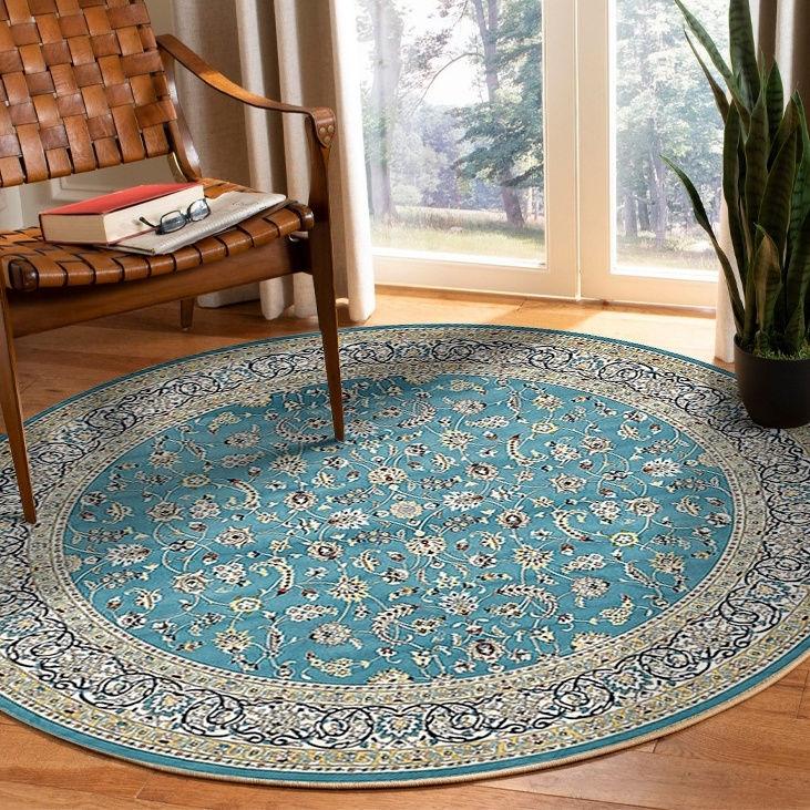 

Ethnic Round Carpet Living Room West Asian Retro Hanging Basket Bedroom Floor Mat Home Computer Coffee Table Bedside Chair Rug 40cm 15.75 in