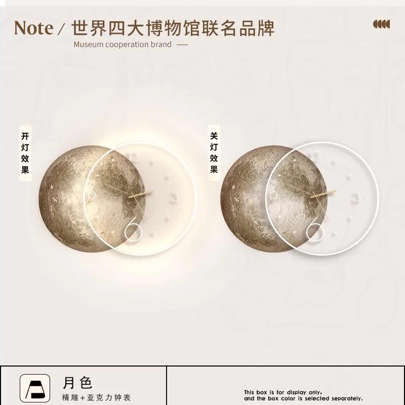 

Современная гостиная украшение картина луна настенные часы домашний декор светодиодные фонари настенные часы премиум настенное искусство для фона 50x67cm