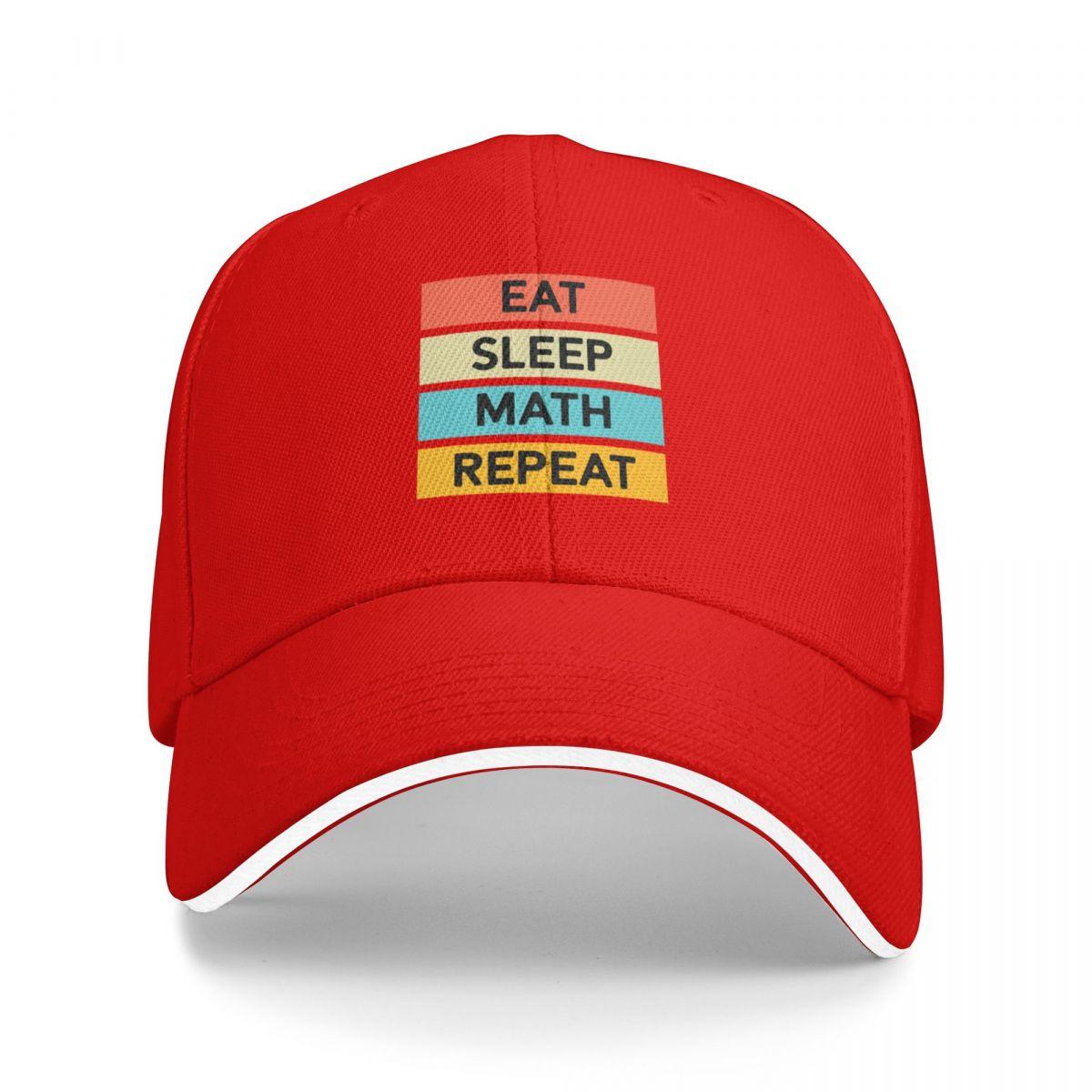 Eat sleep Math repeat Baseball Cap Visor Fishing cap Women Beach Fashion Mens