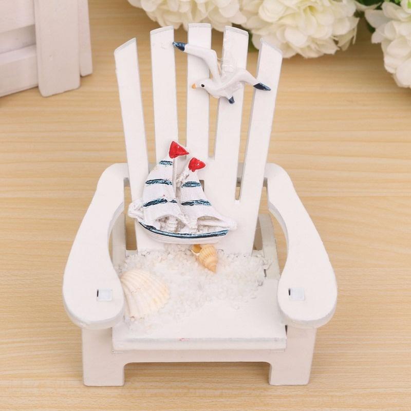 1 pièce Style Méditerranéen Bois mini Chaise de plage Décor Nautique Décoration Bois Décoration Maison accessoire weddi