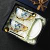 Eleganti izgatavotas Eiropas stila kaula porcelāna kafijas krūzītes un apakštasītes - Luksusa dāvanu komplekts pēcpusdienas tējai