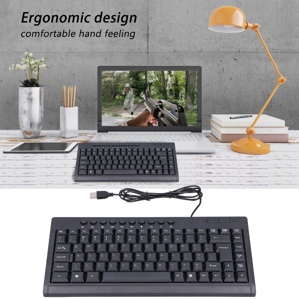 87 Keys Mini Keyboard Ultra-Thin Mechanical Keyboard Small Size Wired Keyboard  Home Office