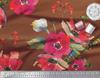 Soimoi Japan Crepe Satin Fabric Leaves & Poppy Flower Print Sewing Fabric Metre 42 Inch