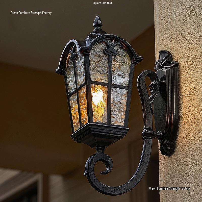Solar European Antique Outdoor Wall Light for Balcony, Garden, Villa, Courtyard, and Corridor
