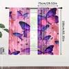 Pinkish Purple Butterfly Print Curtains Suitable Bedroom Living Room Kitchen Decoration Home Window Decor Set Of 2 Made Polyester Great