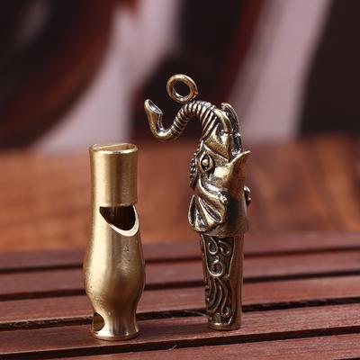 Brass Whistle Keychain Pendant Outdoor Survival Portable Single Tube Explosive High Frequency High Decibel Whistle