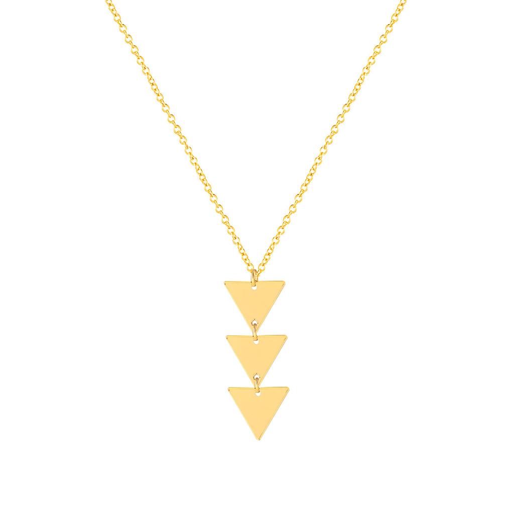 

Girl Necklaces Simple Fashion Accessory Hanging Triangle Clavicle Pendants Pendant Chain Woman with Decoration for Dress Decor золотистый