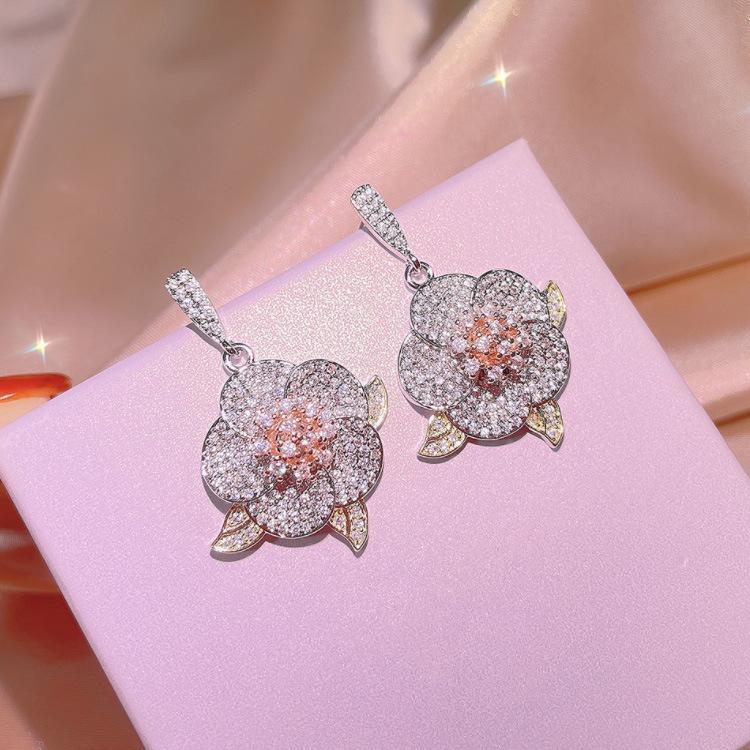 Lyx Mode Grupp Diamantring Dam Europa Full Diamant Förlovning Tredelat Smyckesset