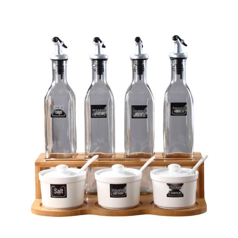 Qianxing Ceramic Glass Condiment Set