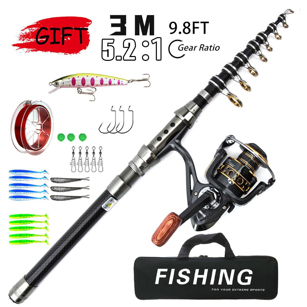 Manufacturer Long Casting Sea Fishing Rod Set Telescopic Lure Rod Customizable Fishing Gear 1.8m rod set