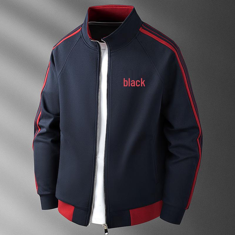 

Men s High-End Color Block Patchwork Zip-Up Stand Collar Hoodie M темно-синього кольору