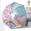 1PC Unicorn Rainbow Umbrella-8-Rib Reinforced, Automatic Open, Lightweight & Durable, Fashion Accessory for Outdoor, Beach L0356