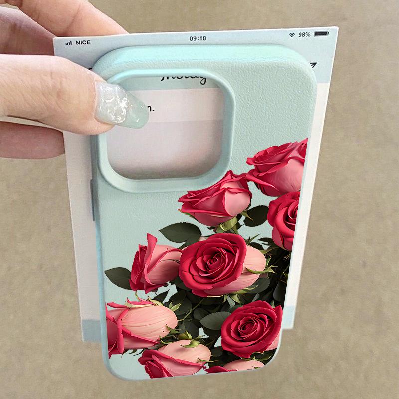 Luxury Rose Flower Phone Case For iPhone 17 Pro Max Funda iPhone 16 Pro Max 15 14 13 12 11 16e Air TPU Silicone Soft Cover Coque
