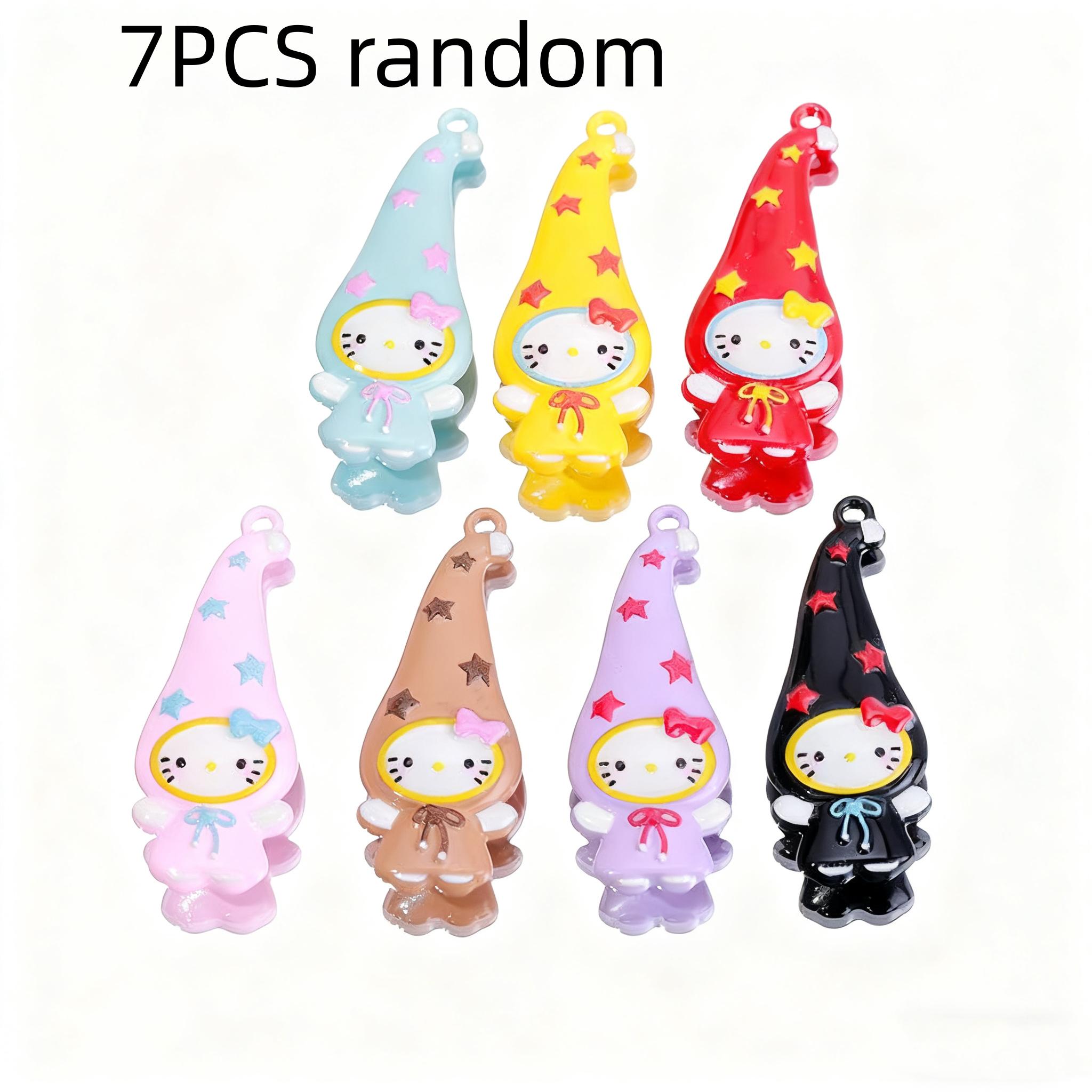 

7/35PCS Zinc Alloy Painted Cute Witch Cat Pendant DIY Phone Chain Keychain Necklace Accessories Hanging Decor