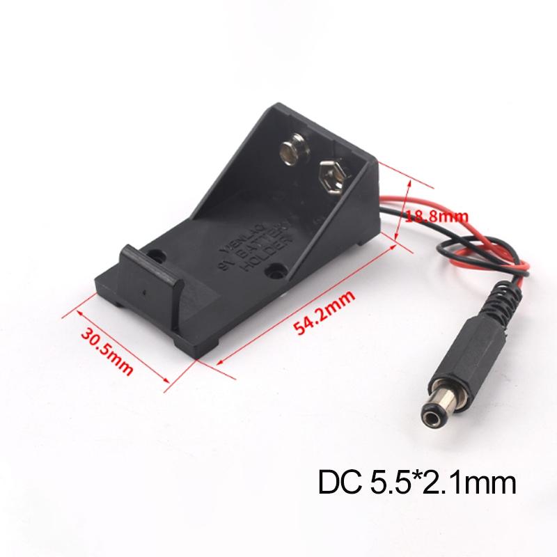 1PC 9V Battery Holder With Dc5.5 * 2.1mm Plug With Lead Cover And On/Off Switch Cable And Dc Head 9V Diy Battery Box