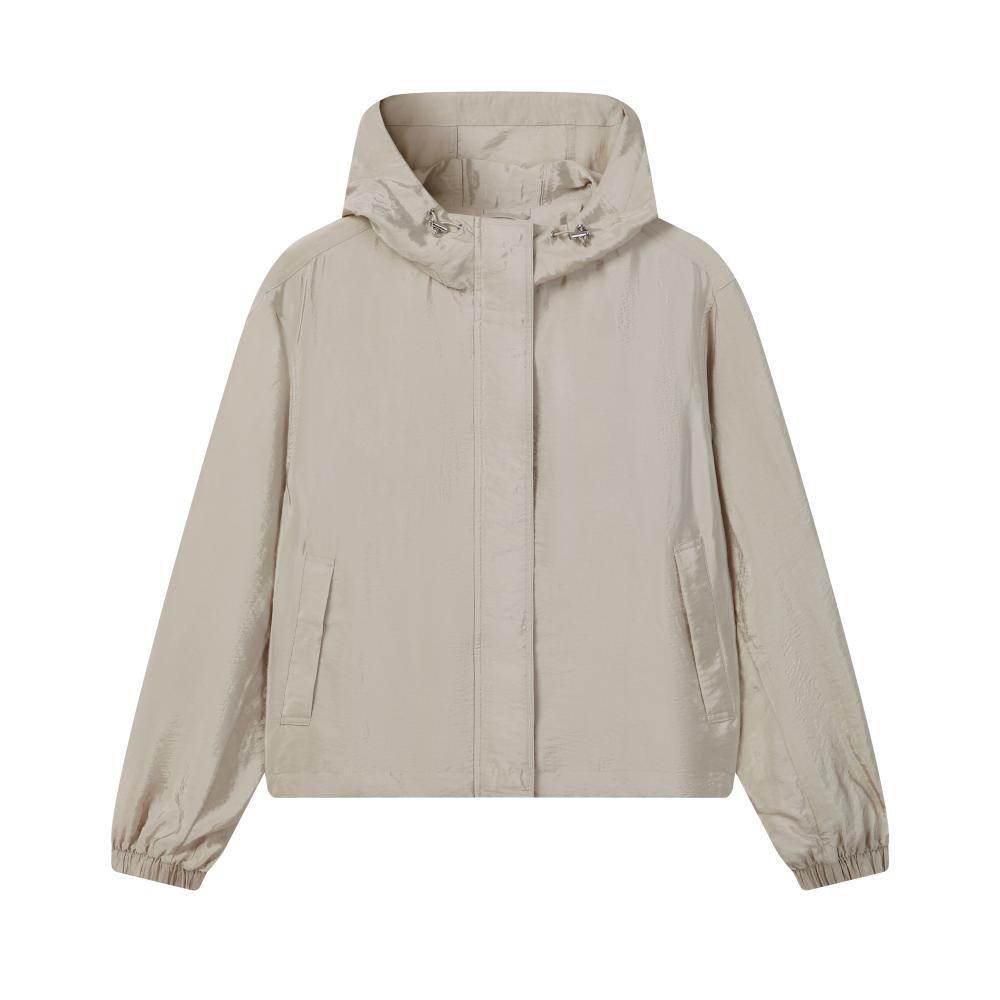 FILA Milano Series Hooded Loose Casual Comfortable Jacket Women jackets Feather-Gray F11W625705FGY S