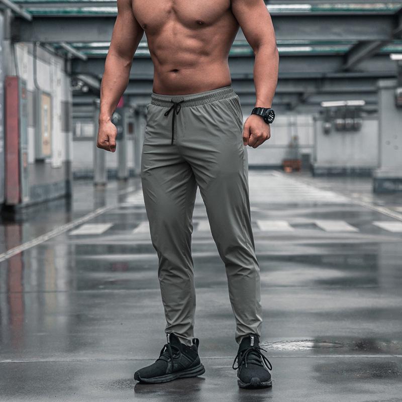 Men's Casual Slim Fit Summer Pants, Solid Color, Drawstring, Cuffed, Fashionable.