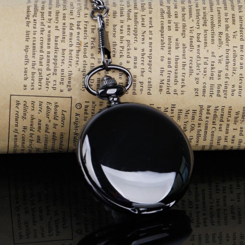 

Fashion Design Fob Chain Smooth steel Quartz Pocket Watch Vintage Roman Nmber Dial Pendant Fob Watch Gifts Clock Relogio DeBolso чорний