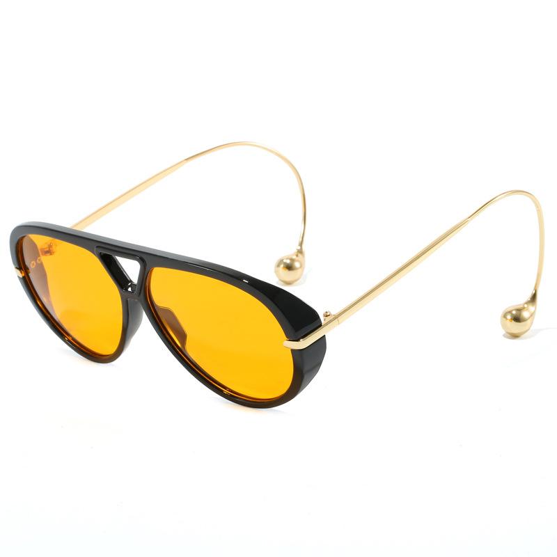 New Luxury Designer Oversized Pilot Sunglasses Women Men Vintage Punk Double Bridge Sun Glasses
