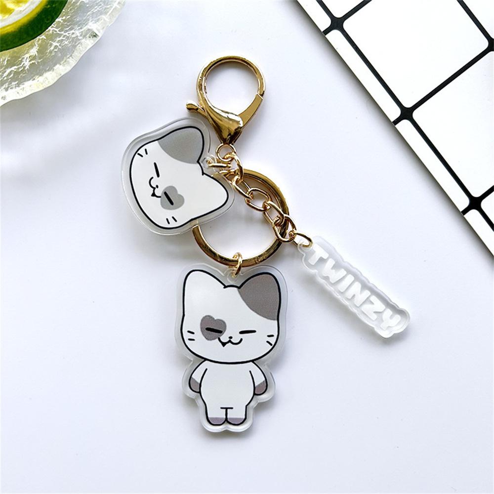 3PCS KPOP ITZY Acrylic Double-sided Keychain Twinzy Cartoon Keyring Yeji Lia Ryujin BORN TO BE World Concert Fans Collection