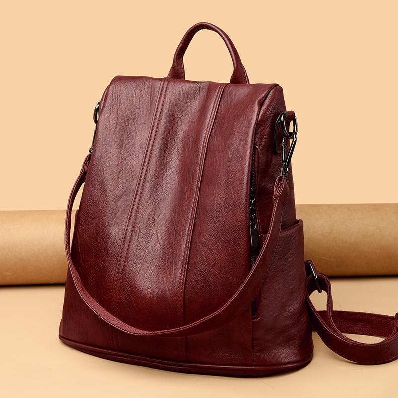 2025 Neuer Retro Damen Leder Rucksack Multifunktional Große Kapazität Damen Rucksack Anti-Diebstahl Mädchen Reise Rucksack Rucks
