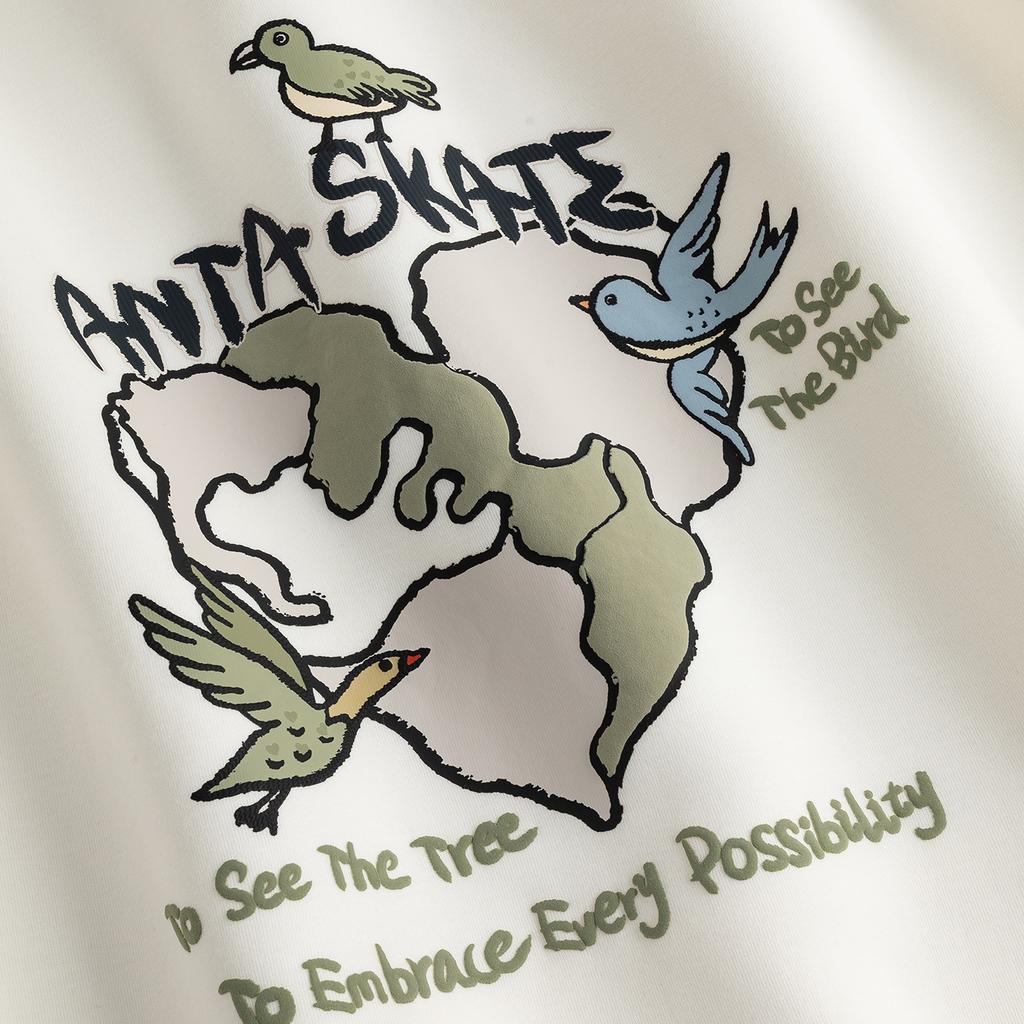 Anta Skate Lifestyle Series Hooded Sweatshirt Spring 2026 Men tops Paper-White 152618715-5