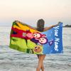 1pc Teletubbies3 Beach Towel with Custom Name, Beach/Swimming/Bath/Picnic/Camping Towel, Suitable for Seaside Beaches