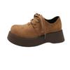 New autumn fashion retro shoes small height increase muffin round head lace-up platform single shoes