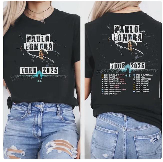 Paulo londra Tour TShirt Unisex Tshirt tour 2025 tour Paulo londra shirt Unisex T-Shirt XXXXL