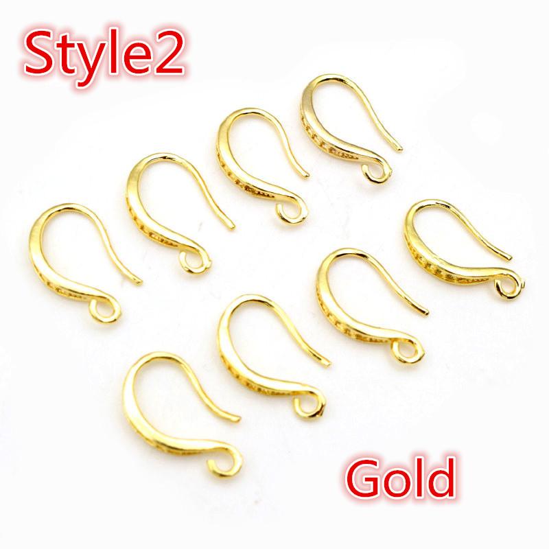 15x10mm 20pcs High Quality Silver Plated Bronze Gold Color French Earring Hooks Wire Settings Base Setting WholeSale