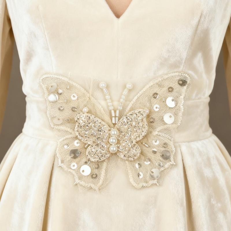 Glittering Sequins Butterfly Applique Decoration For Fabric Improvement On Hats Bags And DIY Ideas