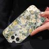 Phone Case For Iphone 17 Air 16 16e 17e 15 Plus 14 13 12 11 Pro Max New Silvery White Powder Floral Green Leaf Protective Cover