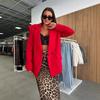 Autumn and winter solid color fashionable versatile casual design sense small blazer women