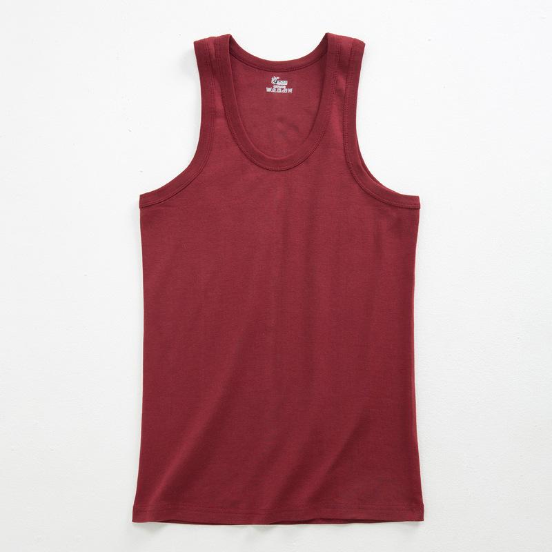 Summer New Men's Cotton Vest Fashion Trend Solid Colour Tops Versatile Men's T-shirt