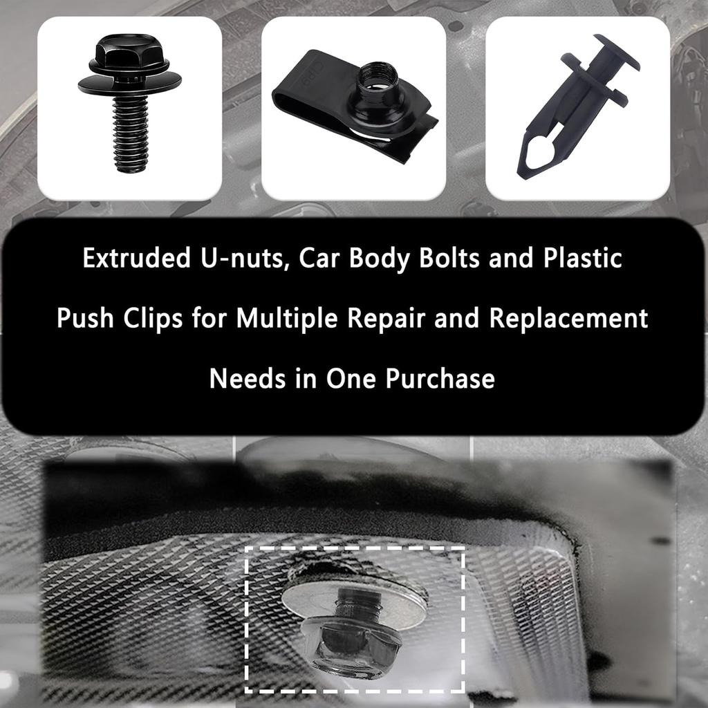 35PCS Car Engine Cover Clips Fasteners,Screw & Bolt Assortment Sets For Splash Shield Bumper Guard Under Cars,Car Push Retainer Clips Compatible With