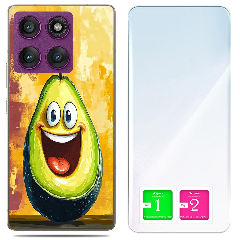Etui Do Motorola Edge 60 Pro Obudowa Foto Case Plecki Awokado + Szkło 9H