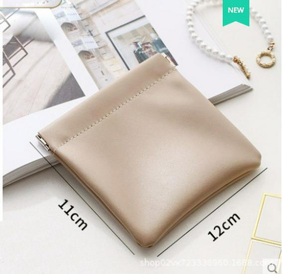 Portable Automatic Closing Cosmetic & Storage Bag for Lipstick, Data Cables, and Earphones