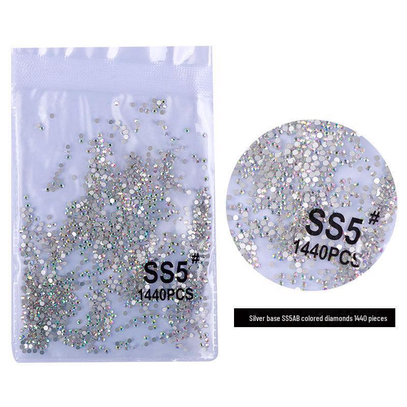 

Серебряно-белые чешские стразы AB Fantasy Color для дизайна ногтей с бриллиантами - Super Flash, с плоским дном, не опадают