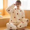 Winter Pajama Women Japanese Korean Version Sweet New Coral Velvet Thick Warm Flannel Women's Homewear Set