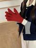 Women's Long Color Block Cable Knit Gloves for Autumn/Winter - Warm, Cold-Proof, Thickened Cycling Hand Protection