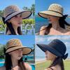 Modern Straw Hat With Large Brim For Sun Protection And Breathability Summer Outdoor Wear