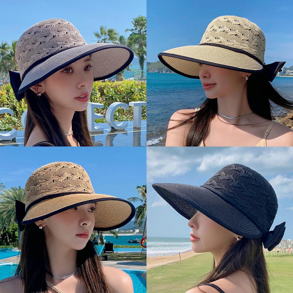 Modern Straw Hat With Large Brim For Sun Protection And Breathability Summer Outdoor Wear